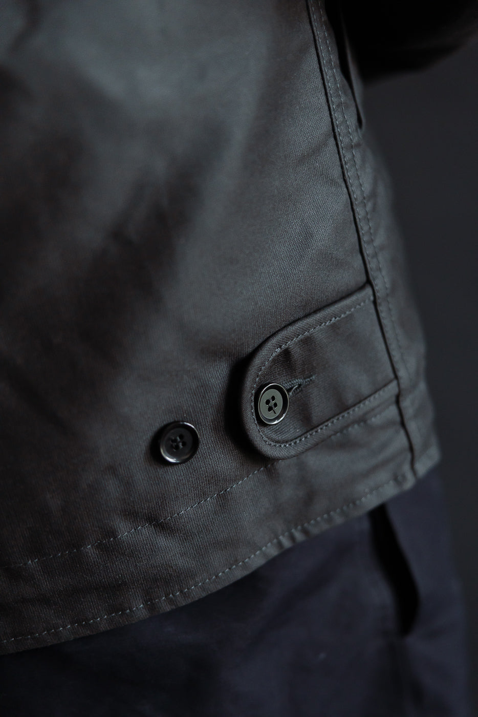 IHM-37-BLK - Oiled Whipcord N1 Deck Jacket - Black | Dant