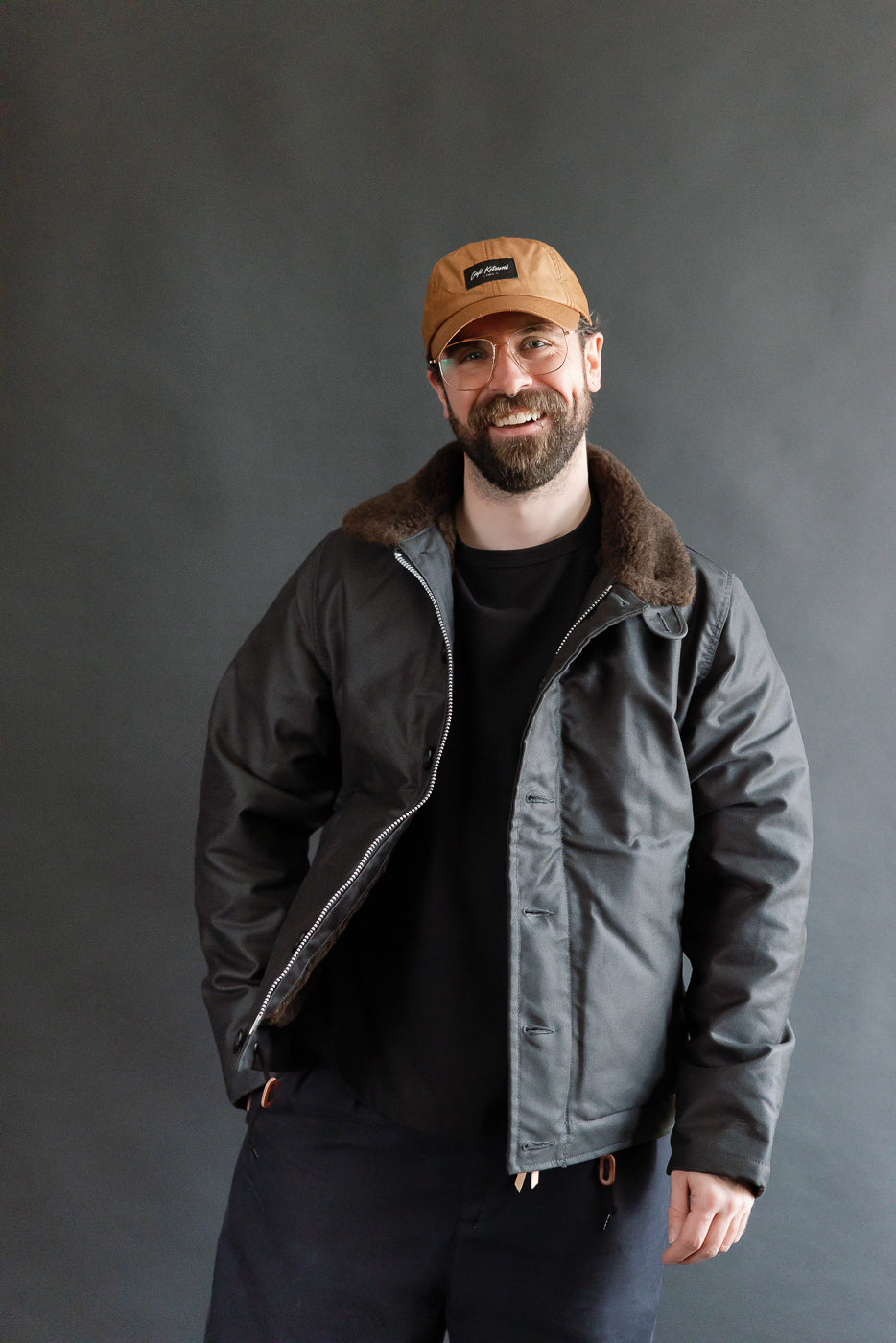 IHM-37-BLK - Oiled Whipcord N1 Deck Jacket - Black | Dant