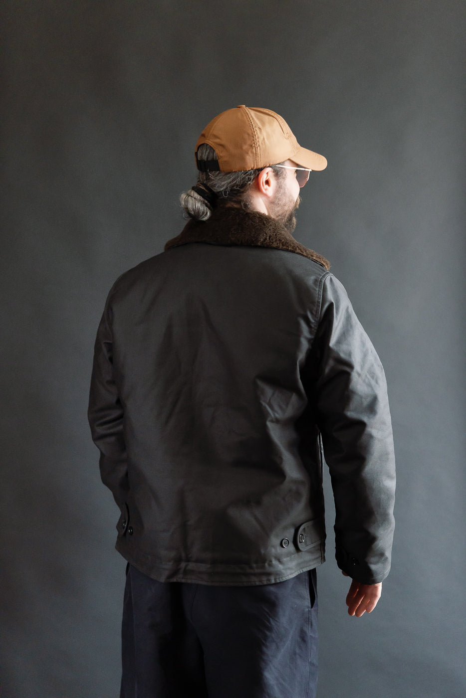 IHM-37-BLK - Oiled Whipcord N1 Deck Jacket - Black | Dant