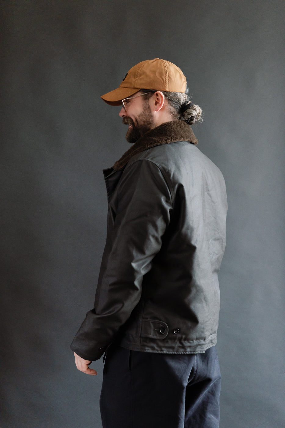 IHM-37-BLK - Oiled Whipcord N1 Deck Jacket - Black | Dant
