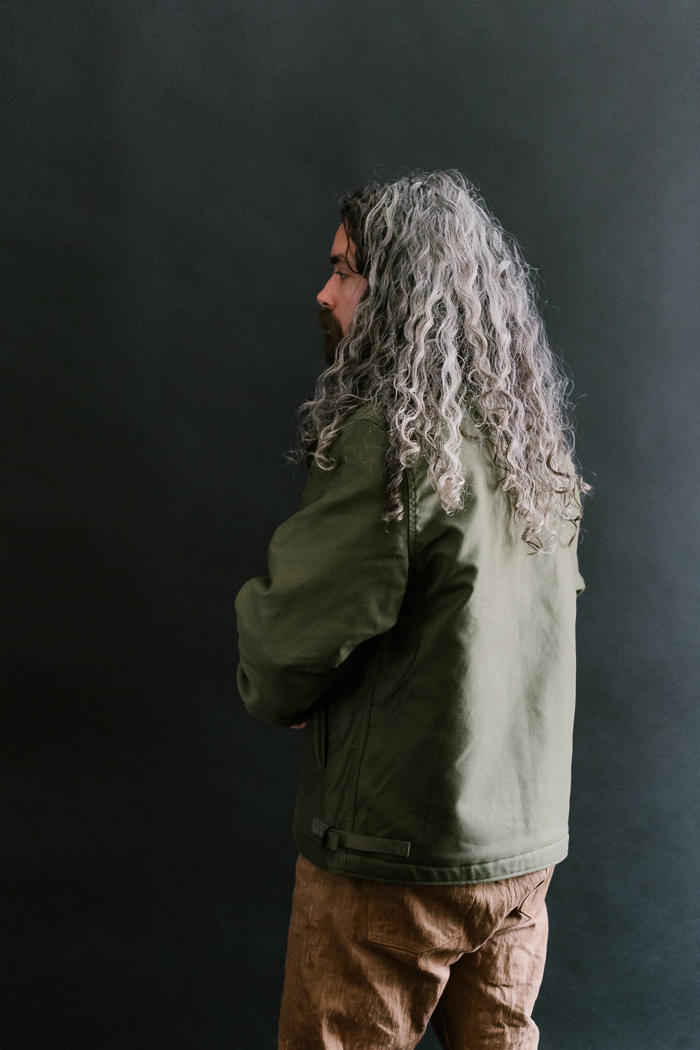 IHM-40-GRN - Whipcord A2 Deck Jacket - Olive Drab Green