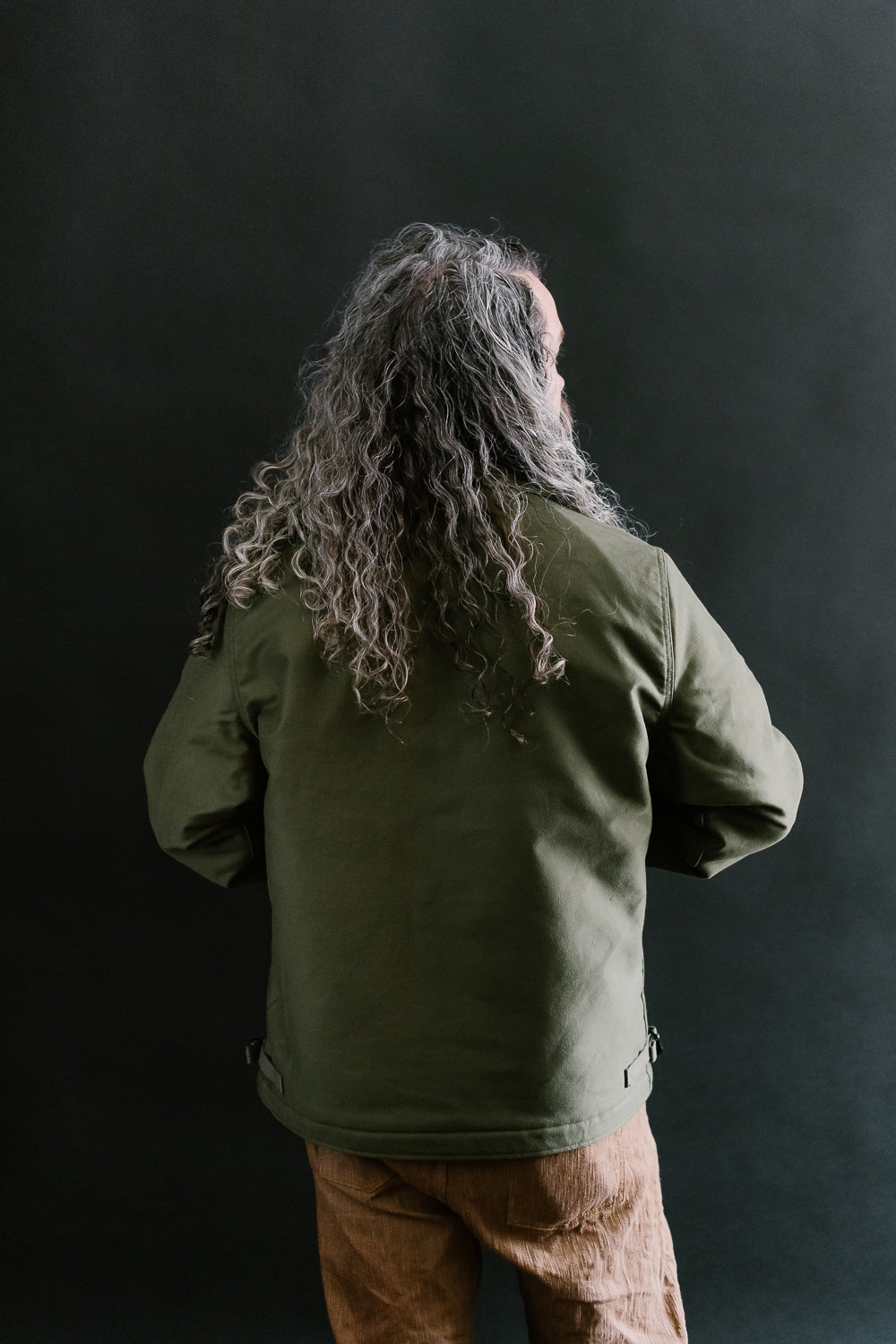 IHM-40-GRN - Whipcord A2 Deck Jacket - Olive Drab Green