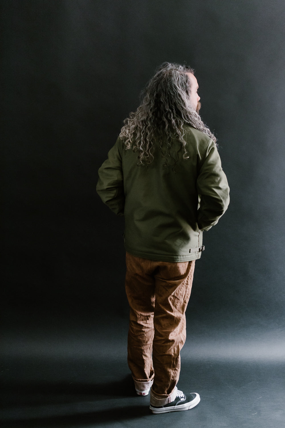 IHM-40-GRN - Whipcord A2 Deck Jacket - Olive Drab Green