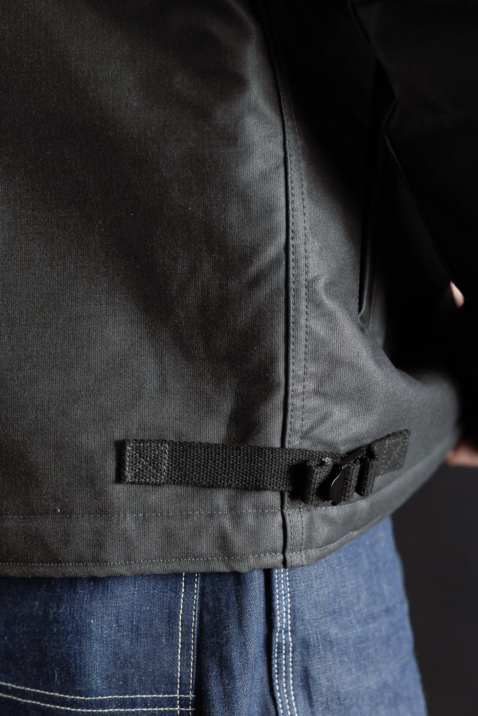 IHM-45-BLK - Oiled Whipcord A2 Deck Jacket - Black