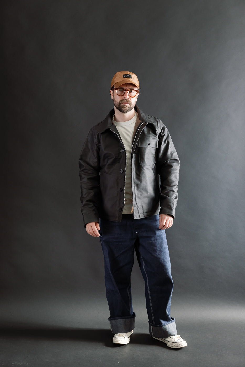 IHM-45-BLK - Oiled Whipcord A2 Deck Jacket - Black | Dant