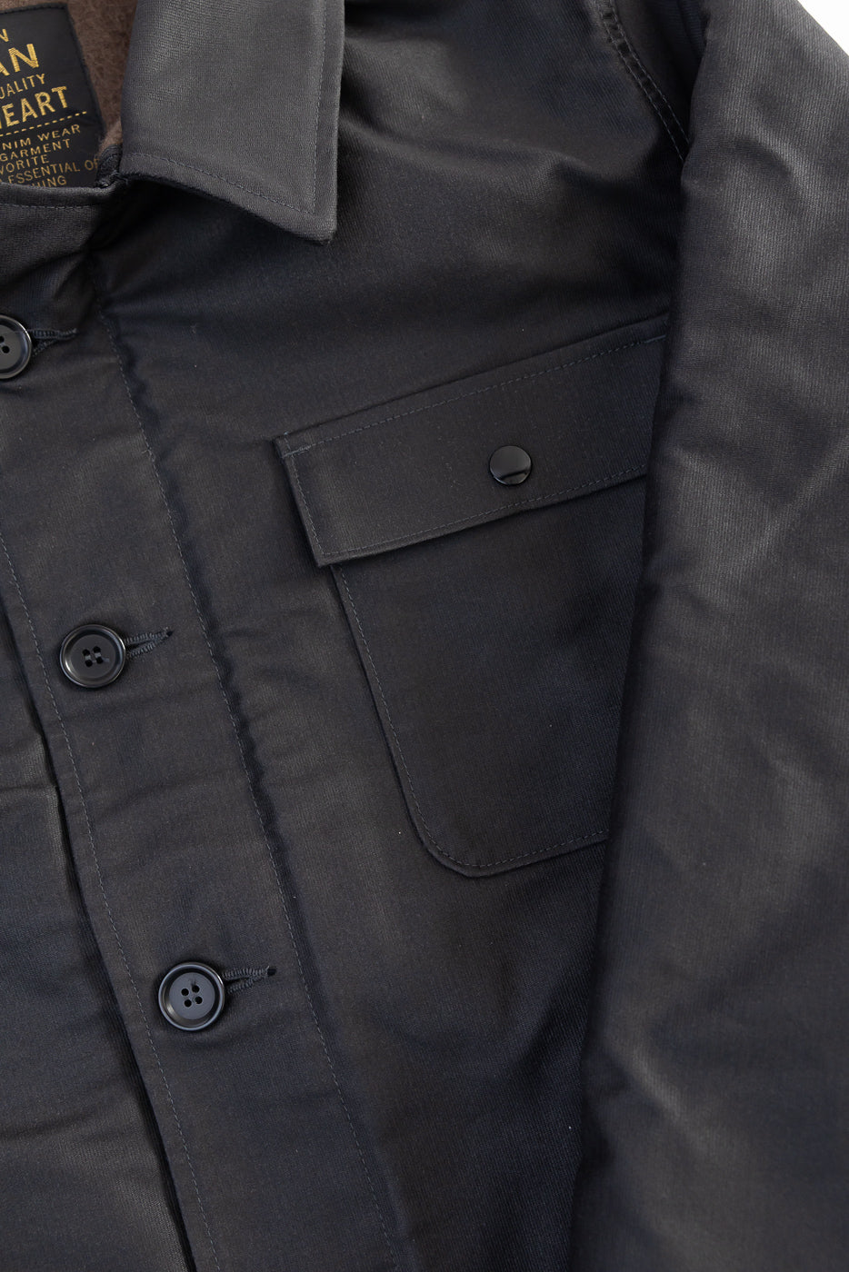 IHM-45-BLK - Oiled Whipcord A2 Deck Jacket - Black