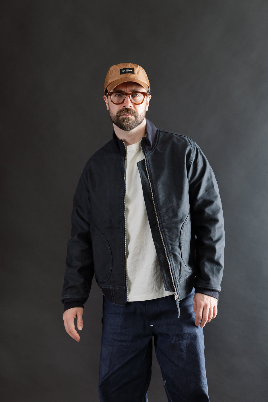 IHM-47-NAV - 12oz Whipcord Tanker Jacket - Navy