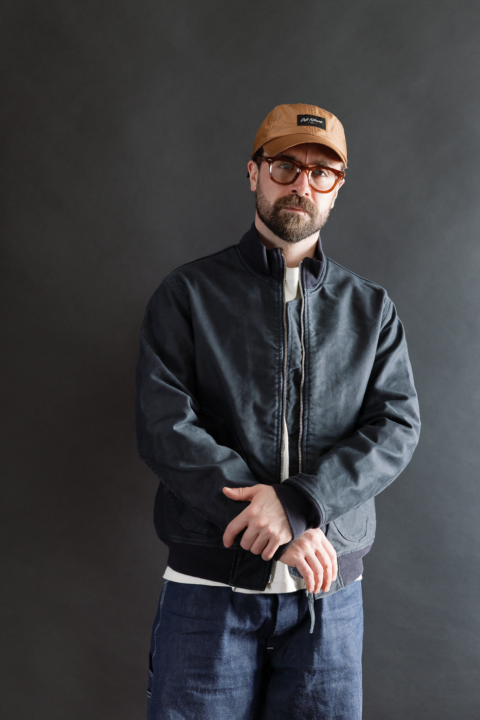 IHM-47-NAV - 12oz Whipcord Tanker Jacket - Navy