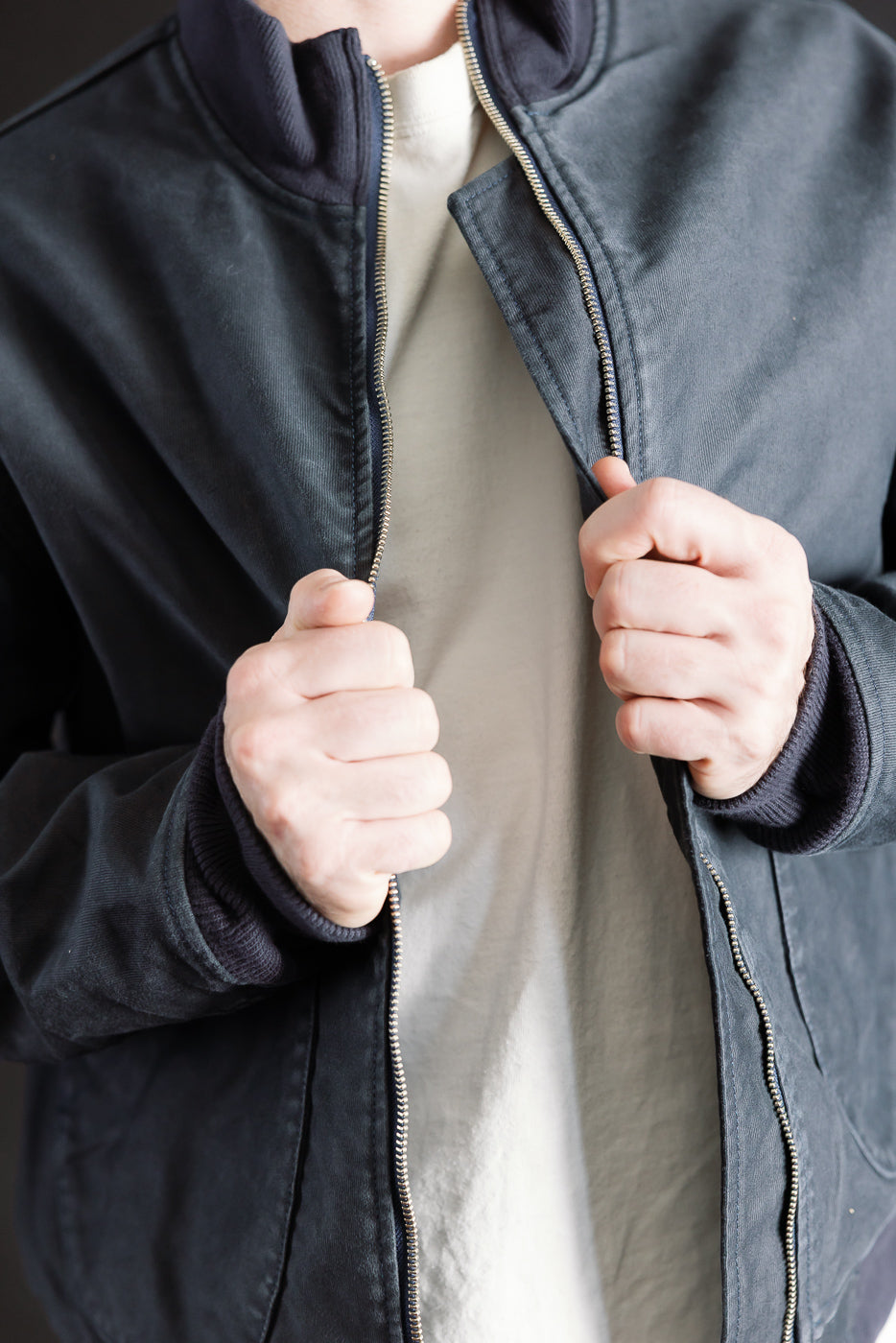 IHM-47-NAV - 12oz Whipcord Tanker Jacket - Navy