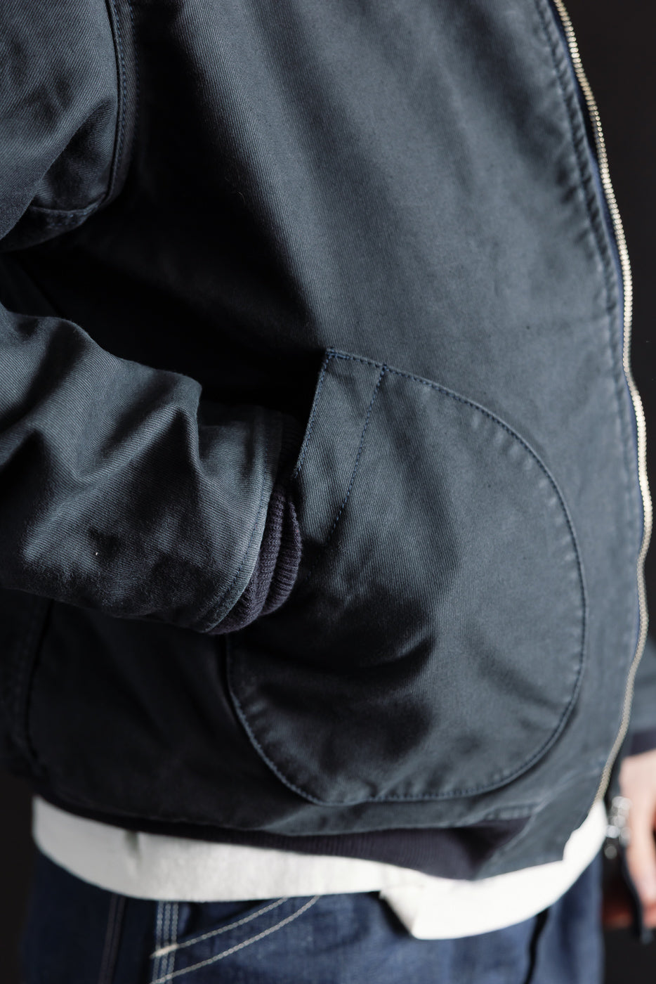 IHM-47-NAV - 12oz Whipcord Tanker Jacket - Navy