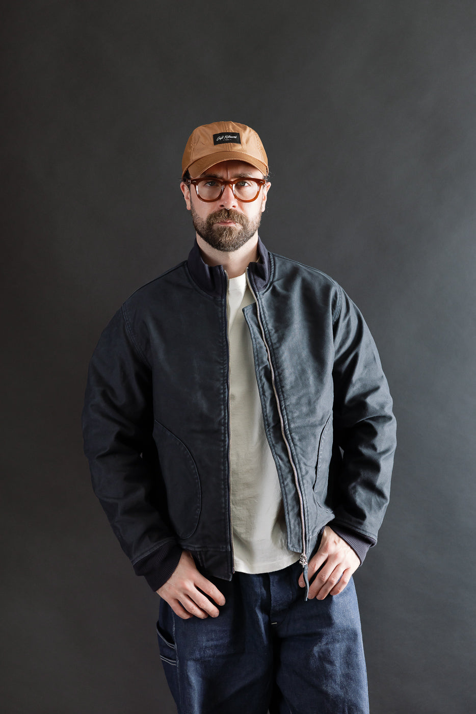 IHM-47-NAV - 12oz Whipcord Tanker Jacket - Navy