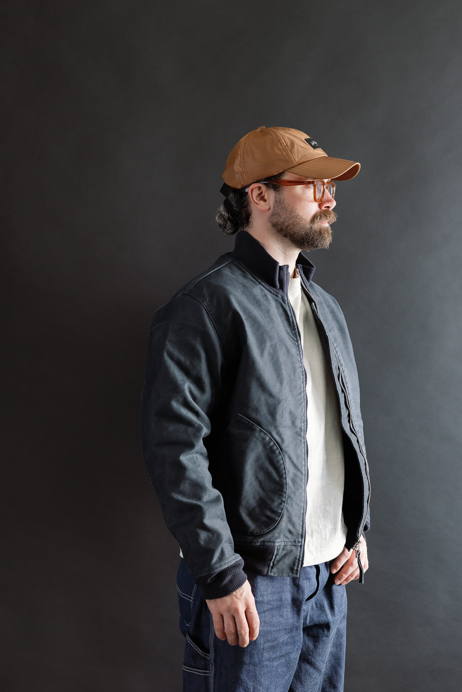 IHM-47-NAV - 12oz Whipcord Tanker Jacket - Navy