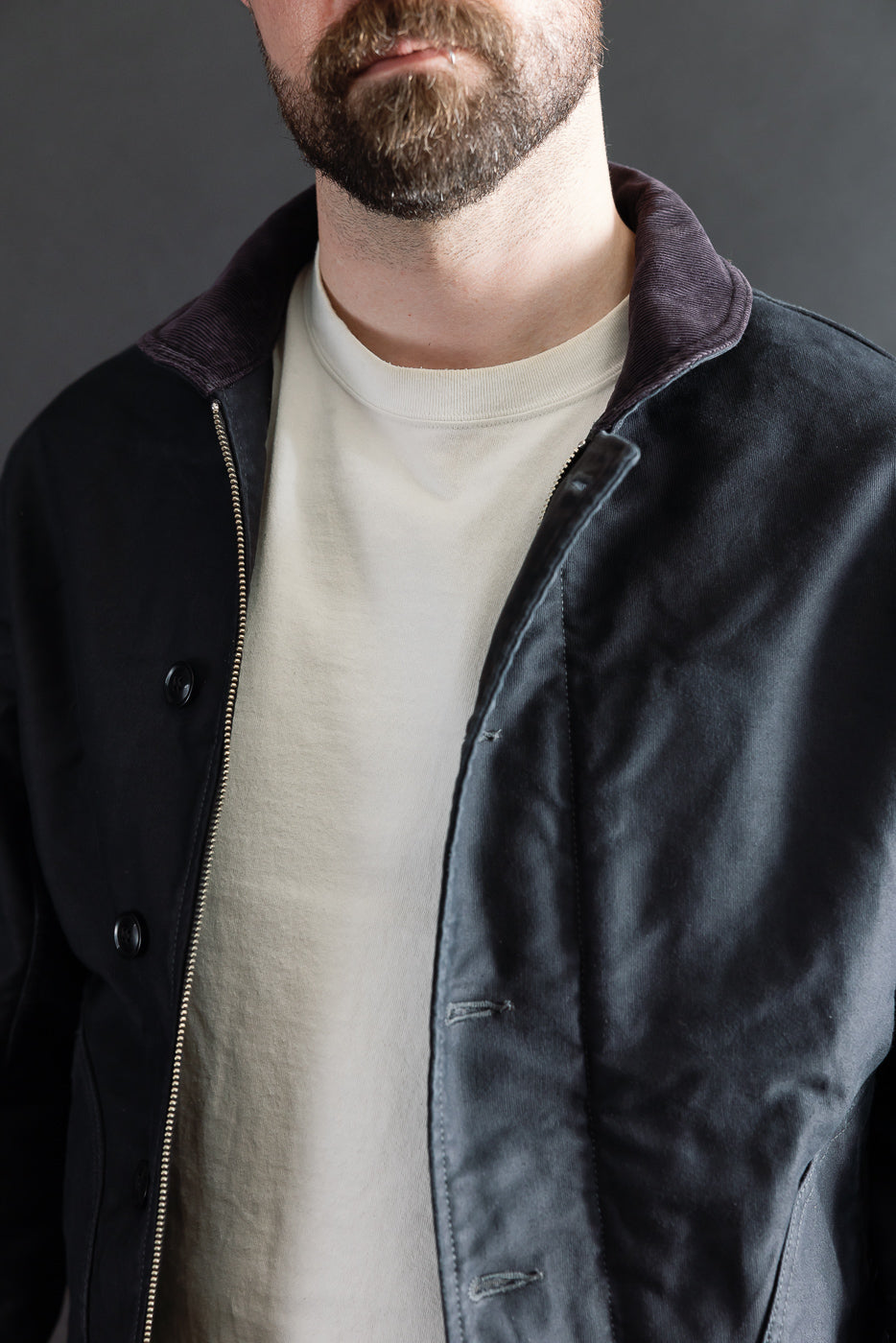 IHM-48-BLK - 12oz Whipcord Lightweight N1 Deck Jacket - Black