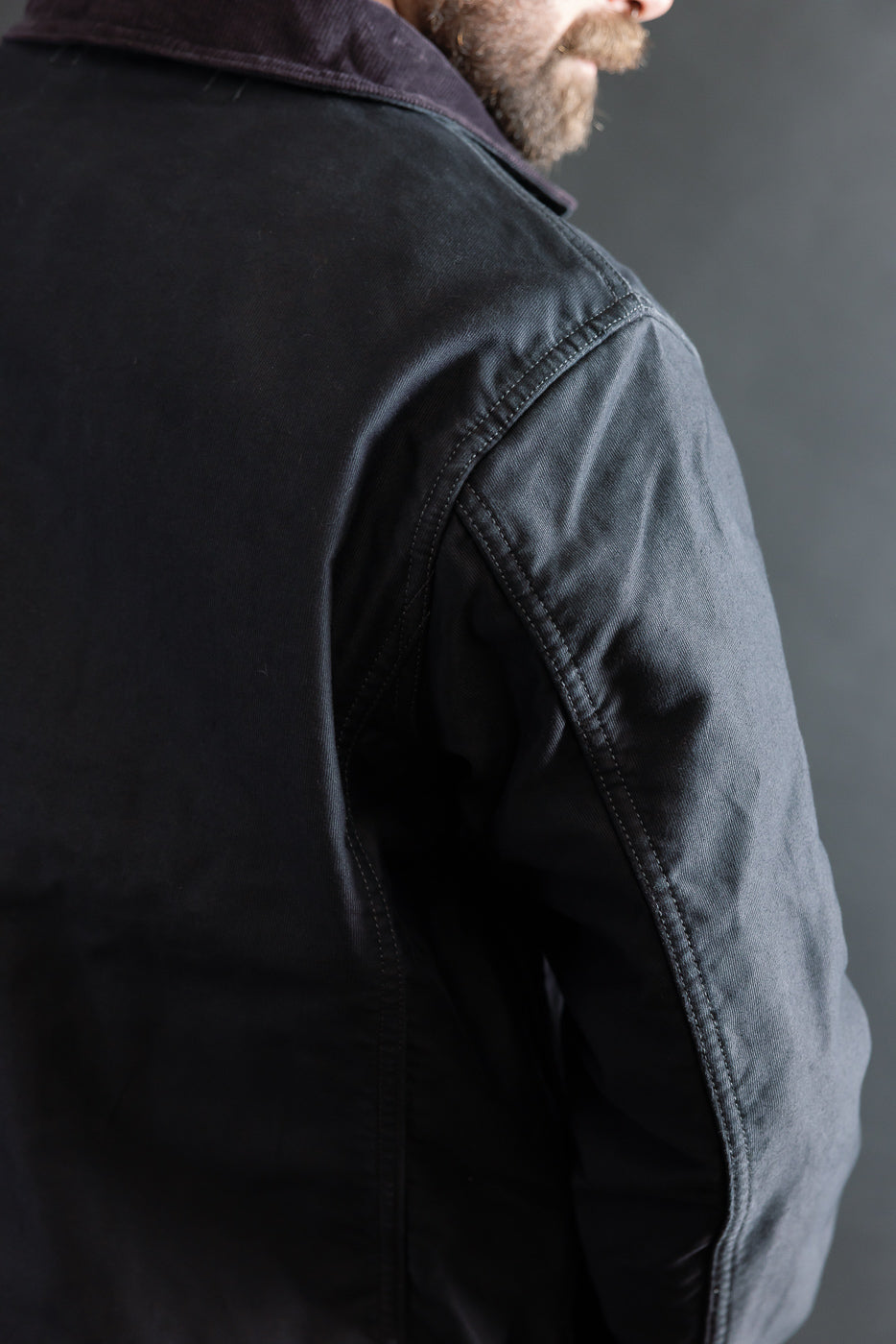 IHM-48-BLK - 12oz Whipcord Lightweight N1 Deck Jacket - Black