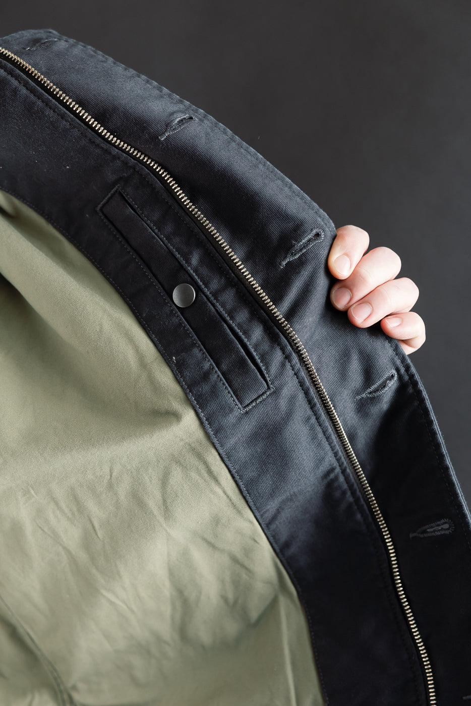 IHM-48-BLK - 12oz Whipcord Lightweight N1 Deck Jacket - Black