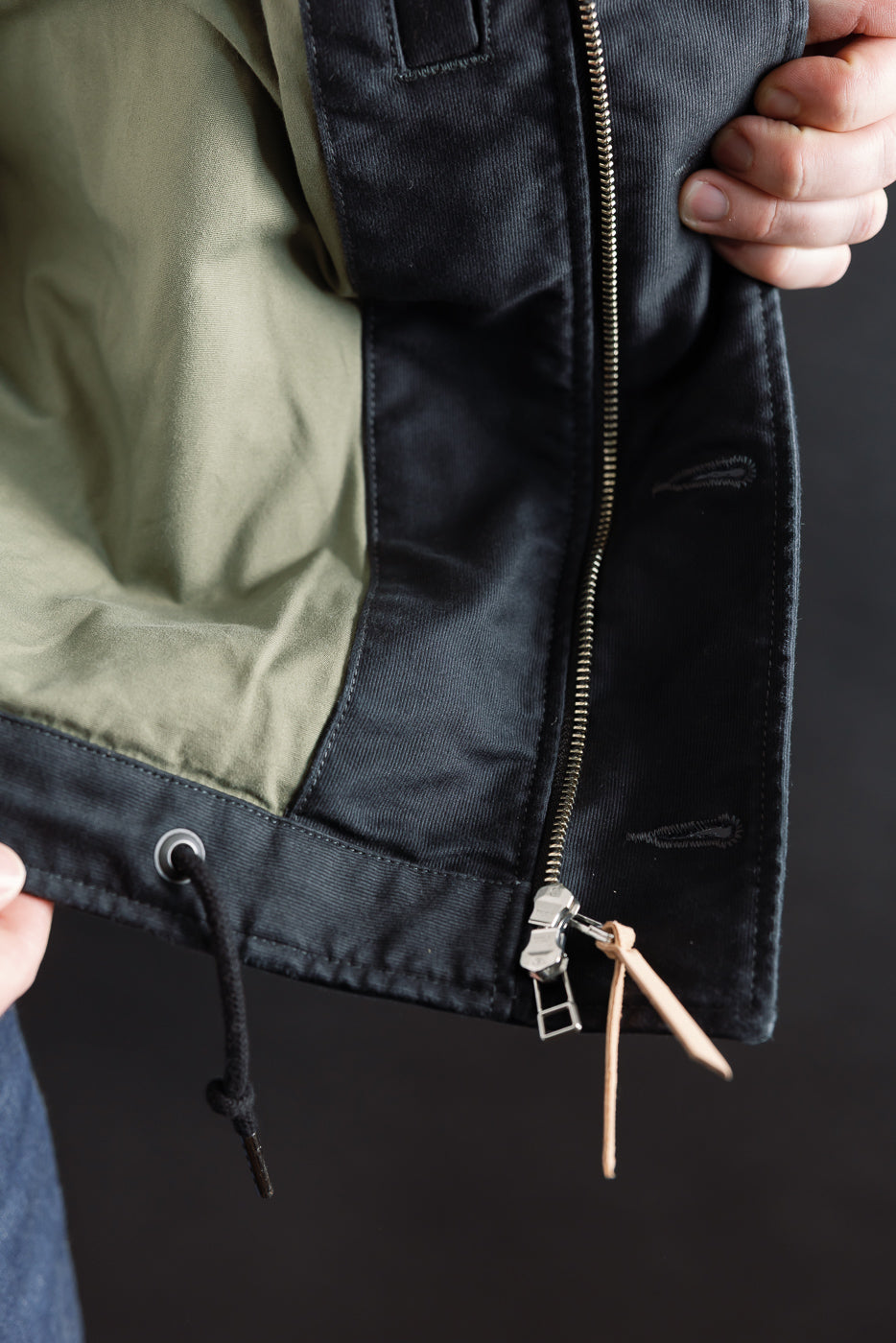 IHM-48-BLK - 12oz Whipcord Lightweight N1 Deck Jacket - Black