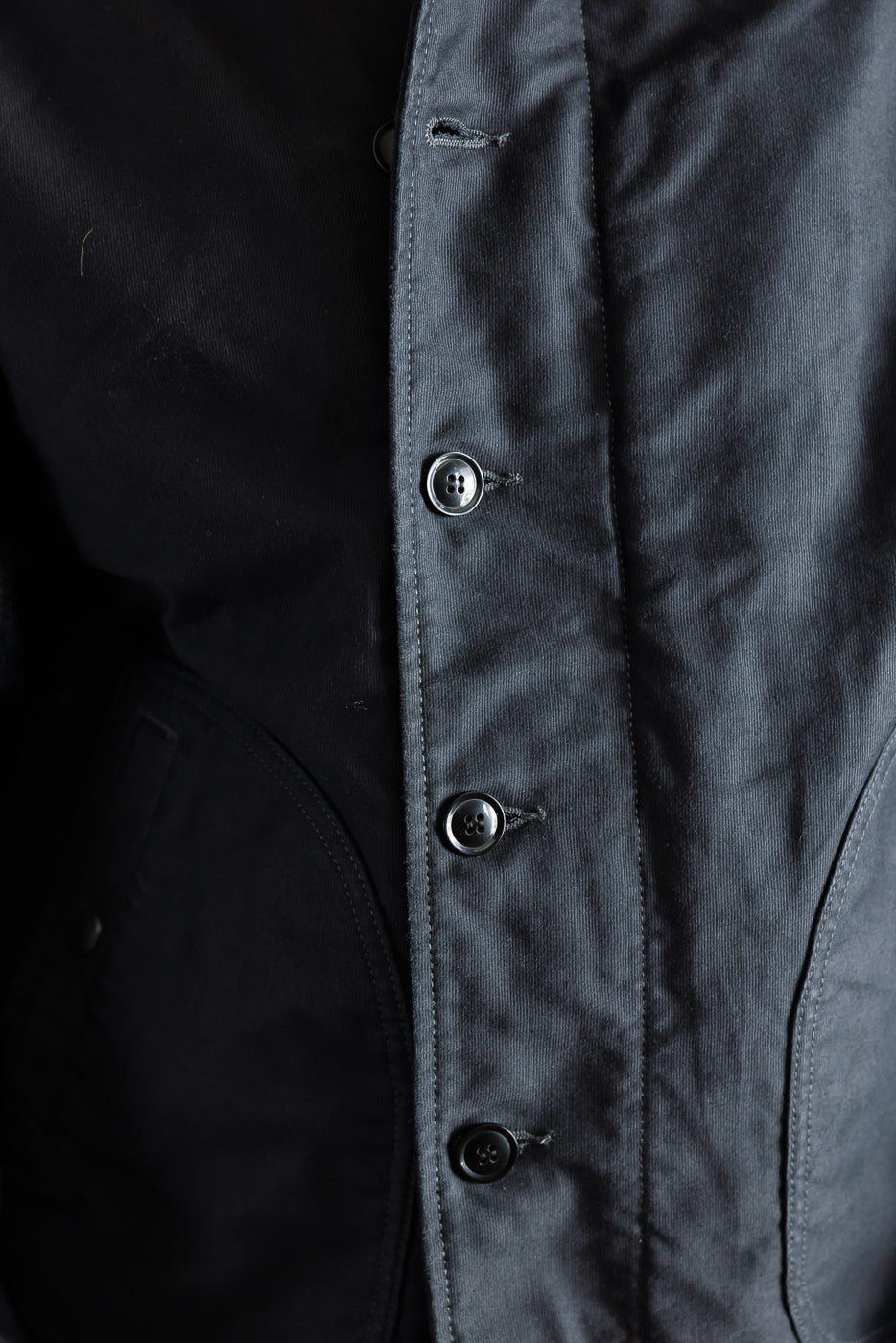 IHM-48-BLK - 12oz Whipcord Lightweight N1 Deck Jacket - Black