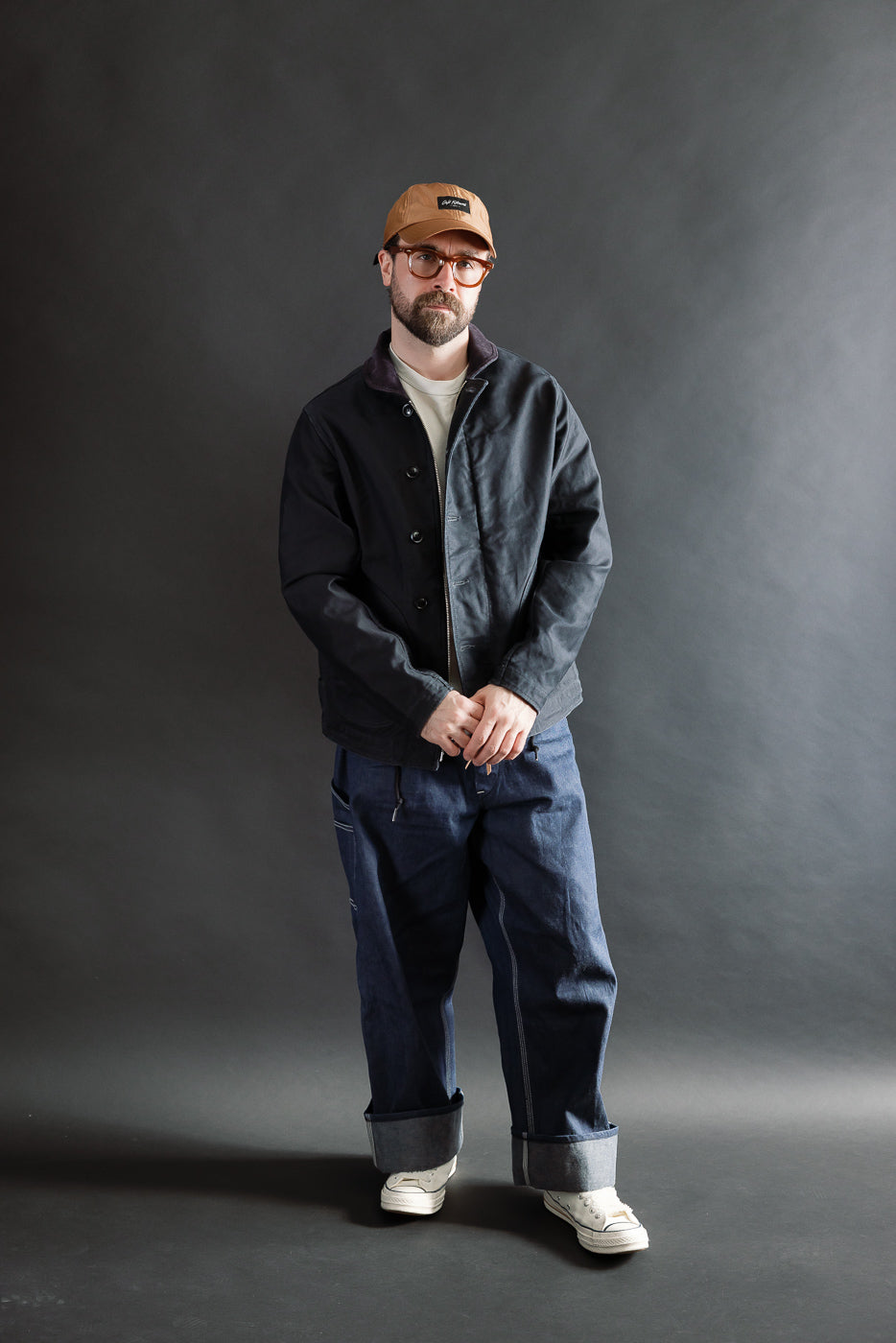 IHM-48-BLK - 12oz Whipcord Lightweight N1 Deck Jacket - Black