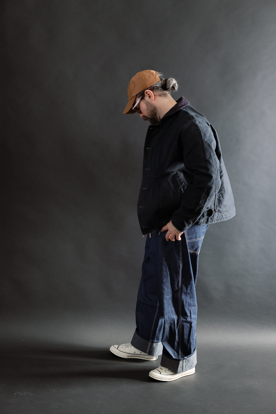 IHM-48-BLK - 12oz Whipcord Lightweight N1 Deck Jacket - Black