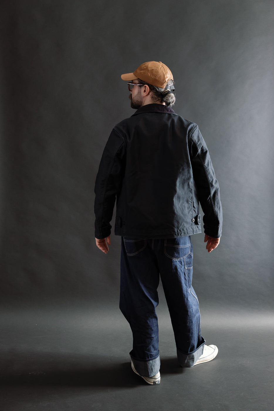 IHM-48-BLK - 12oz Whipcord Lightweight N1 Deck Jacket - Black