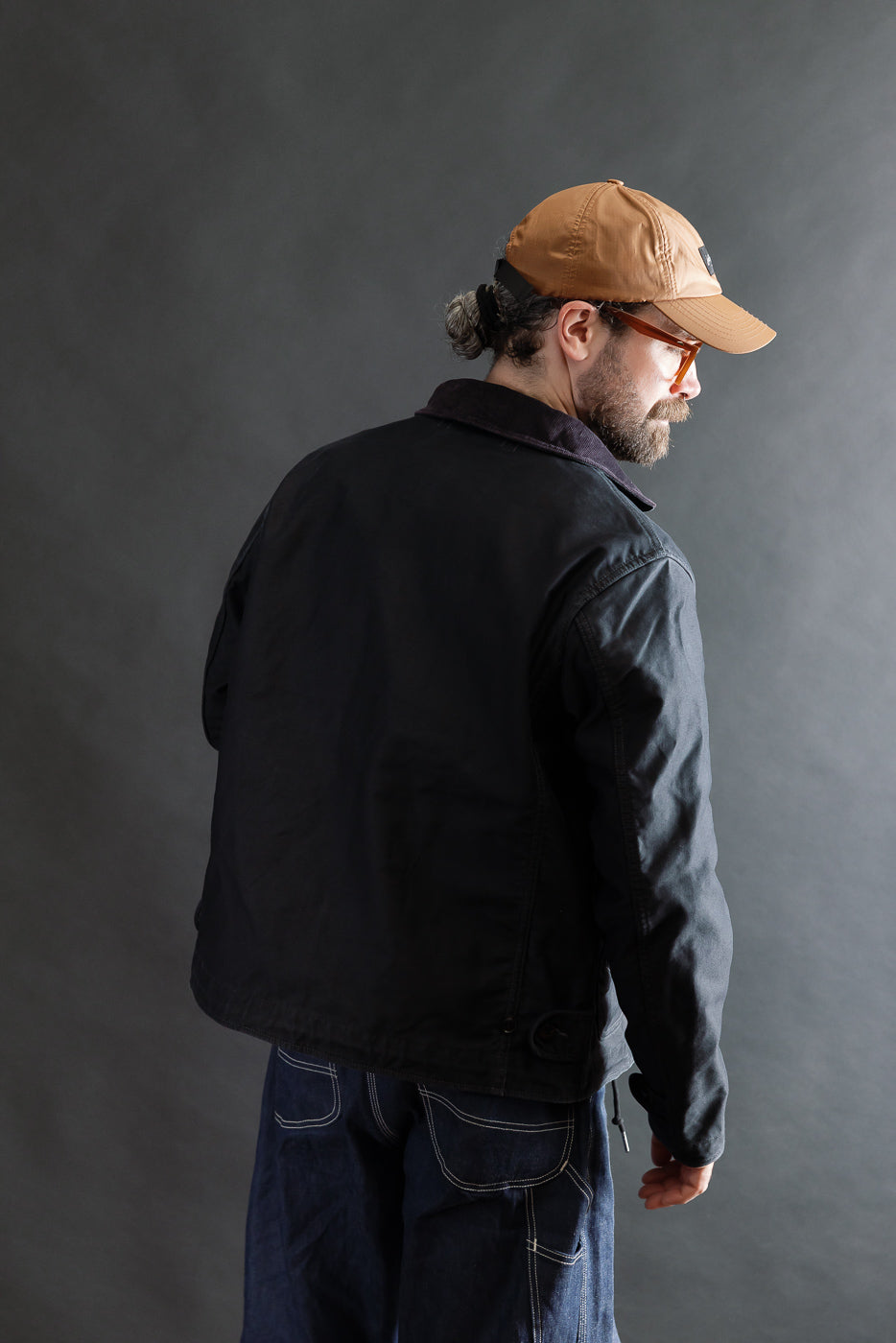 IHM-48-BLK - 12oz Whipcord Lightweight N1 Deck Jacket - Black