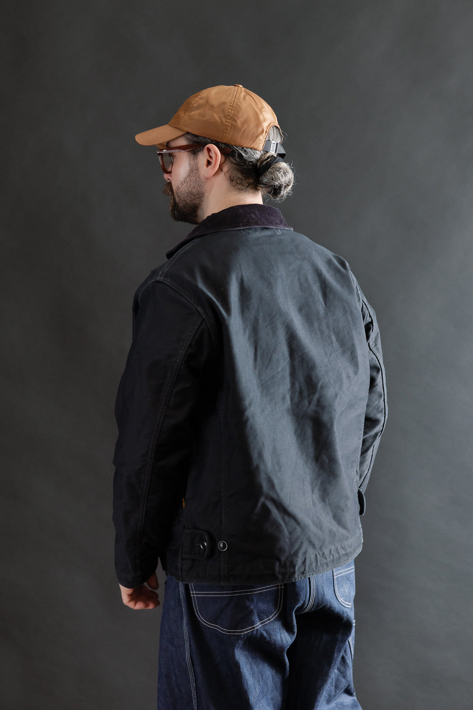 IHM-48-BLK - 12oz Whipcord Lightweight N1 Deck Jacket - Black