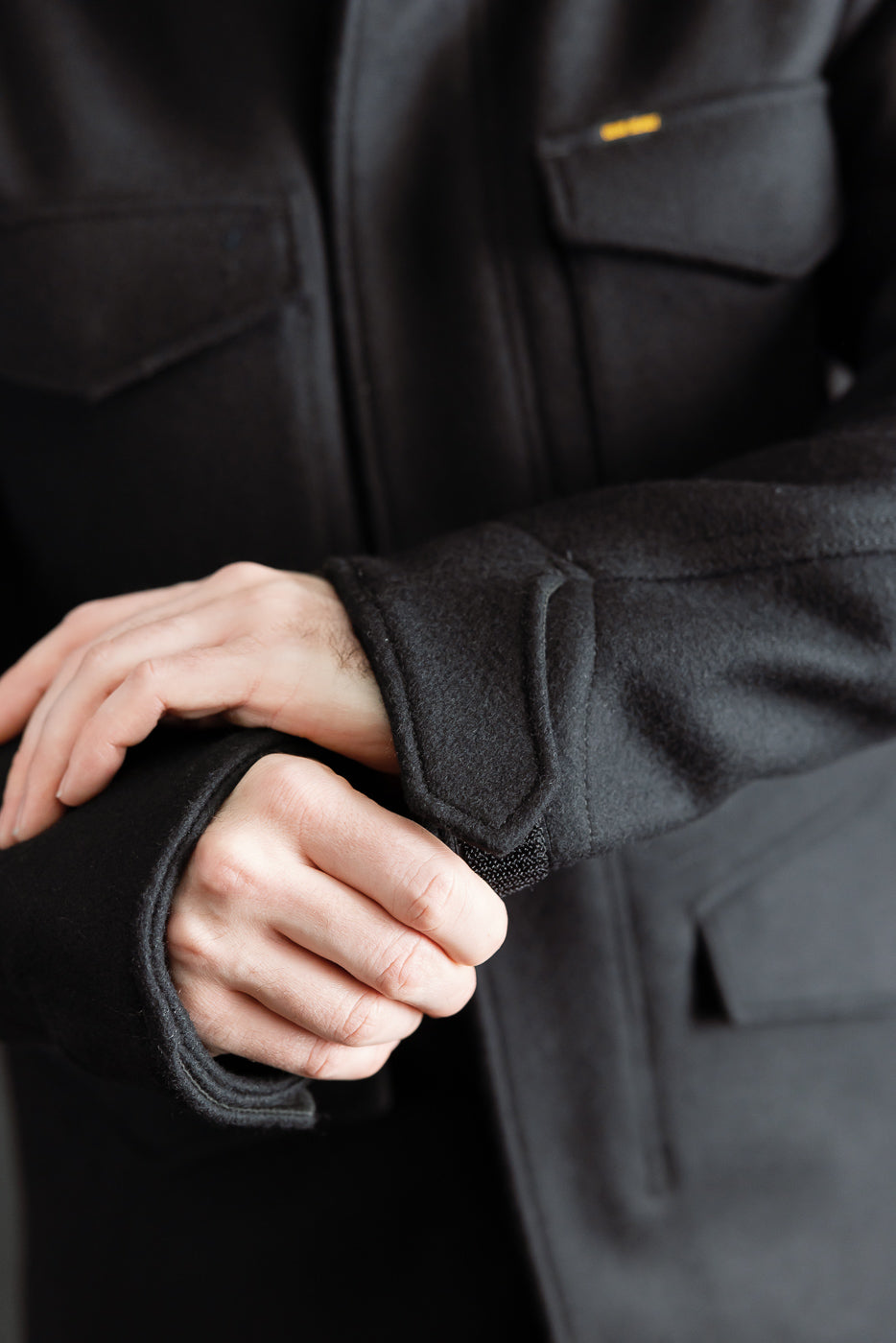 IHM-49-BLK - 21oz Melton Wool M65 Field Jacket - Black | Dant