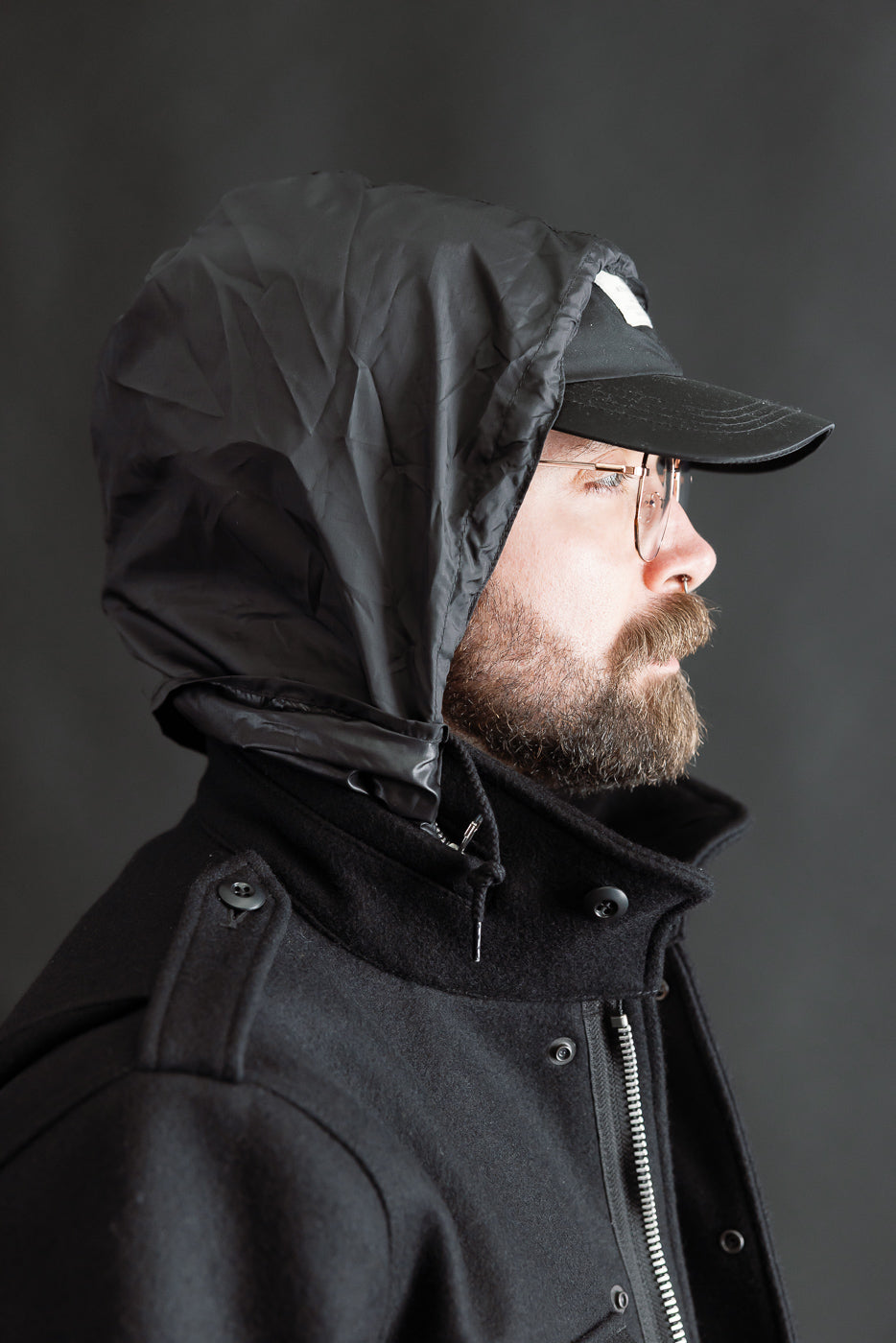 IHM-49-BLK - 21oz Melton Wool M65 Field Jacket - Black | Dant