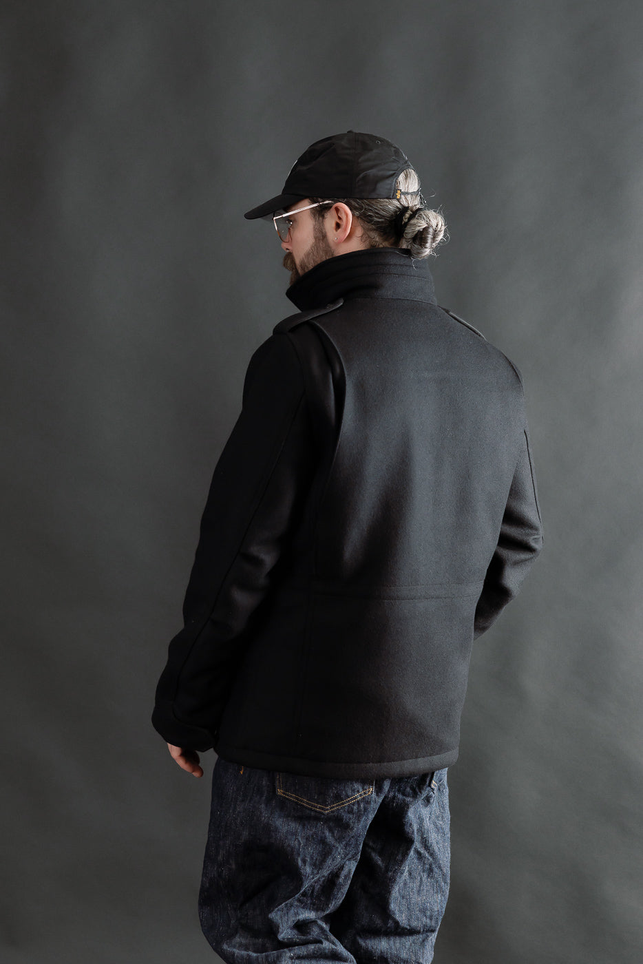 IHM-49-BLK - 21oz Melton Wool M65 Field Jacket - Black | Dant