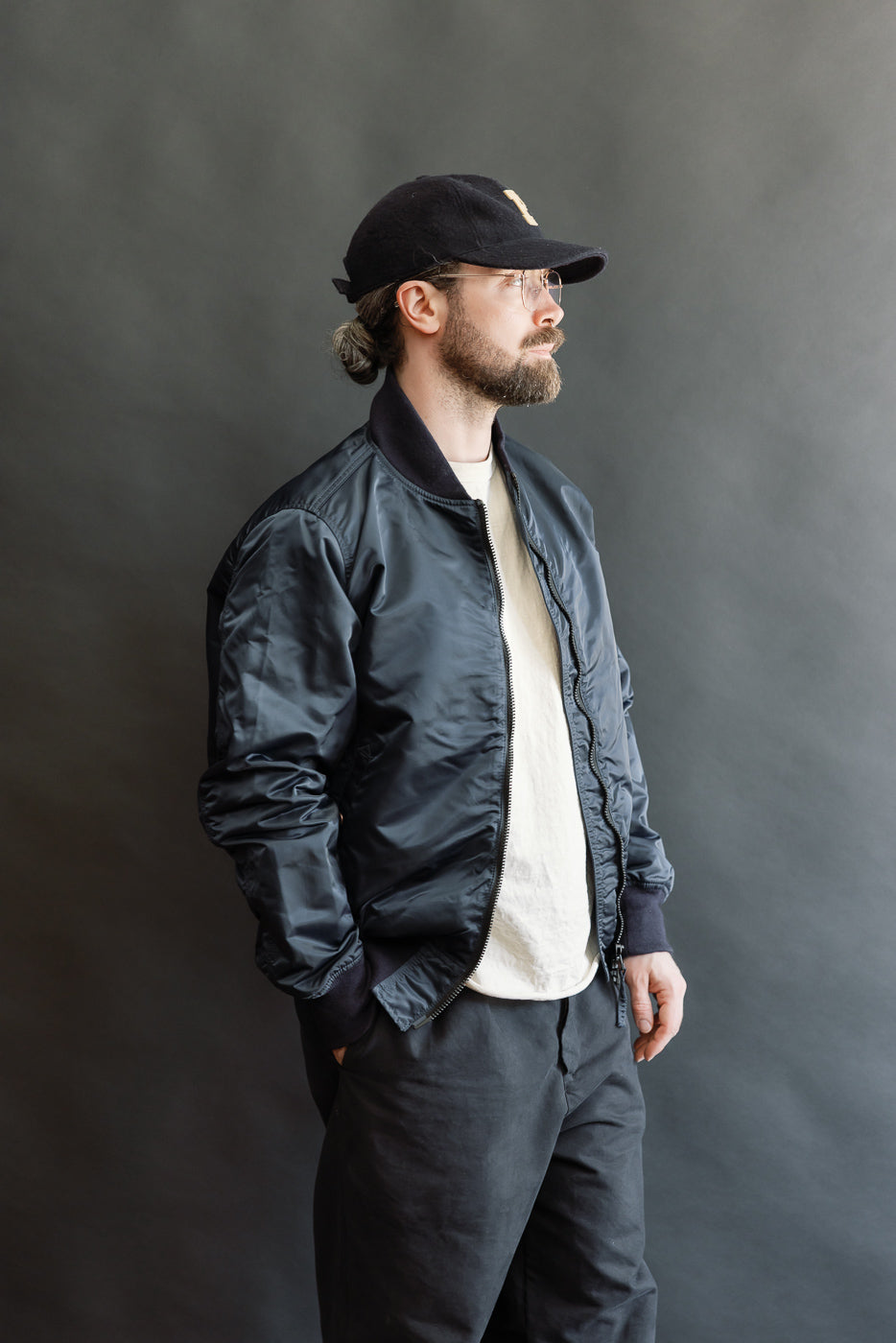 IHM-50-NAV - 4.8oz Nylon Type L-2B Jacket - Navy | Dant