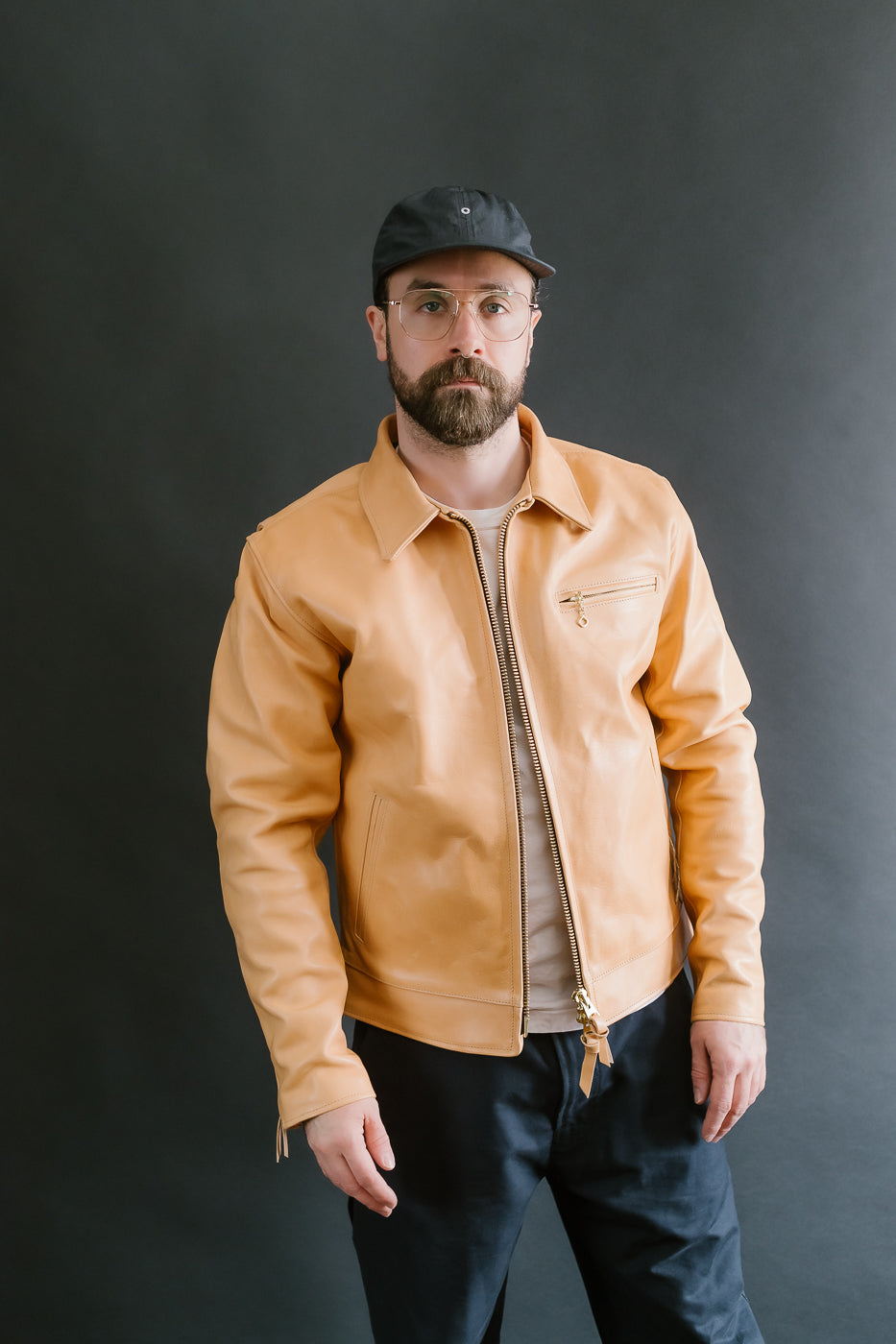 IHSB-TGN-NAT - Iron Heart x Simmons Bilt Mustang Horsehide Tailgunner - Natural