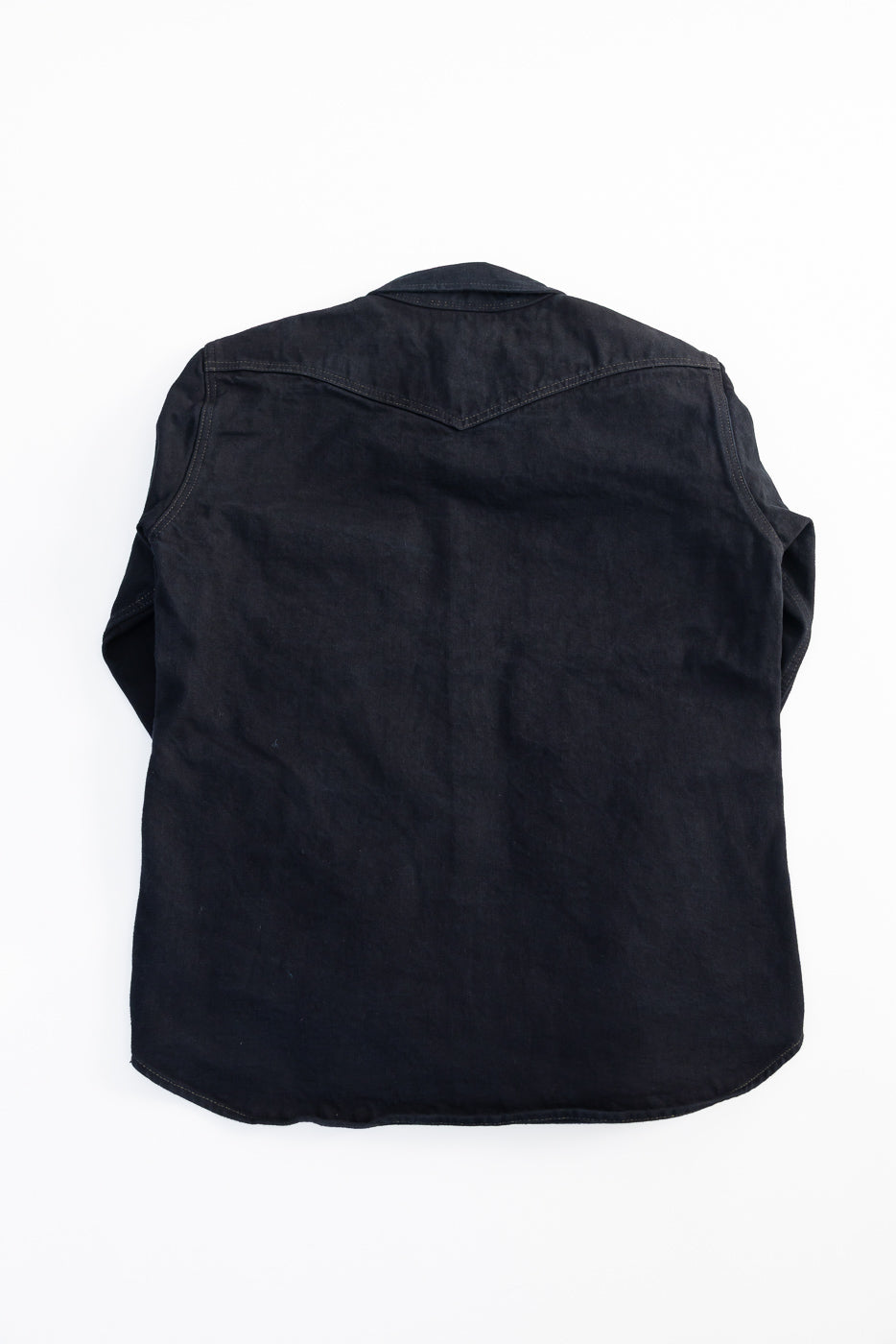 IHSH-293-OD - 18oz Vintage Selvedge Denim CPO Shirt - Indigo Overdyed Black