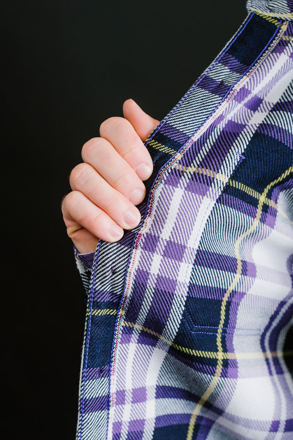 IHSH-382-PUR - 9oz Selvedge American Check Work Shirt - Purple