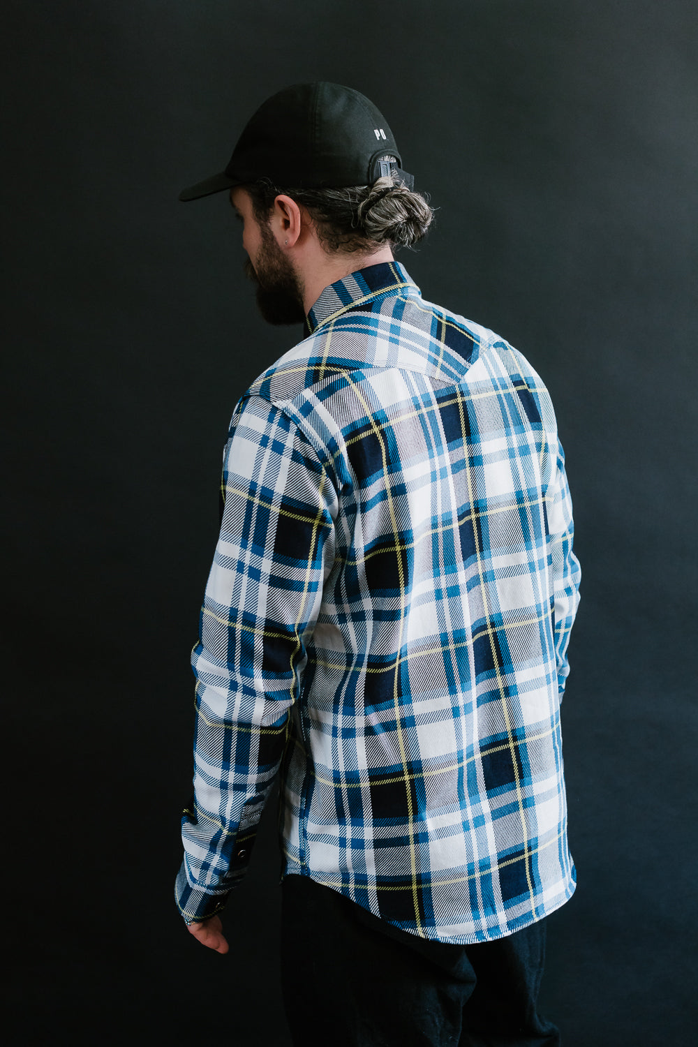 IHSH-390-BLU - 9oz Selvedge American Check Western Shirt - Blue