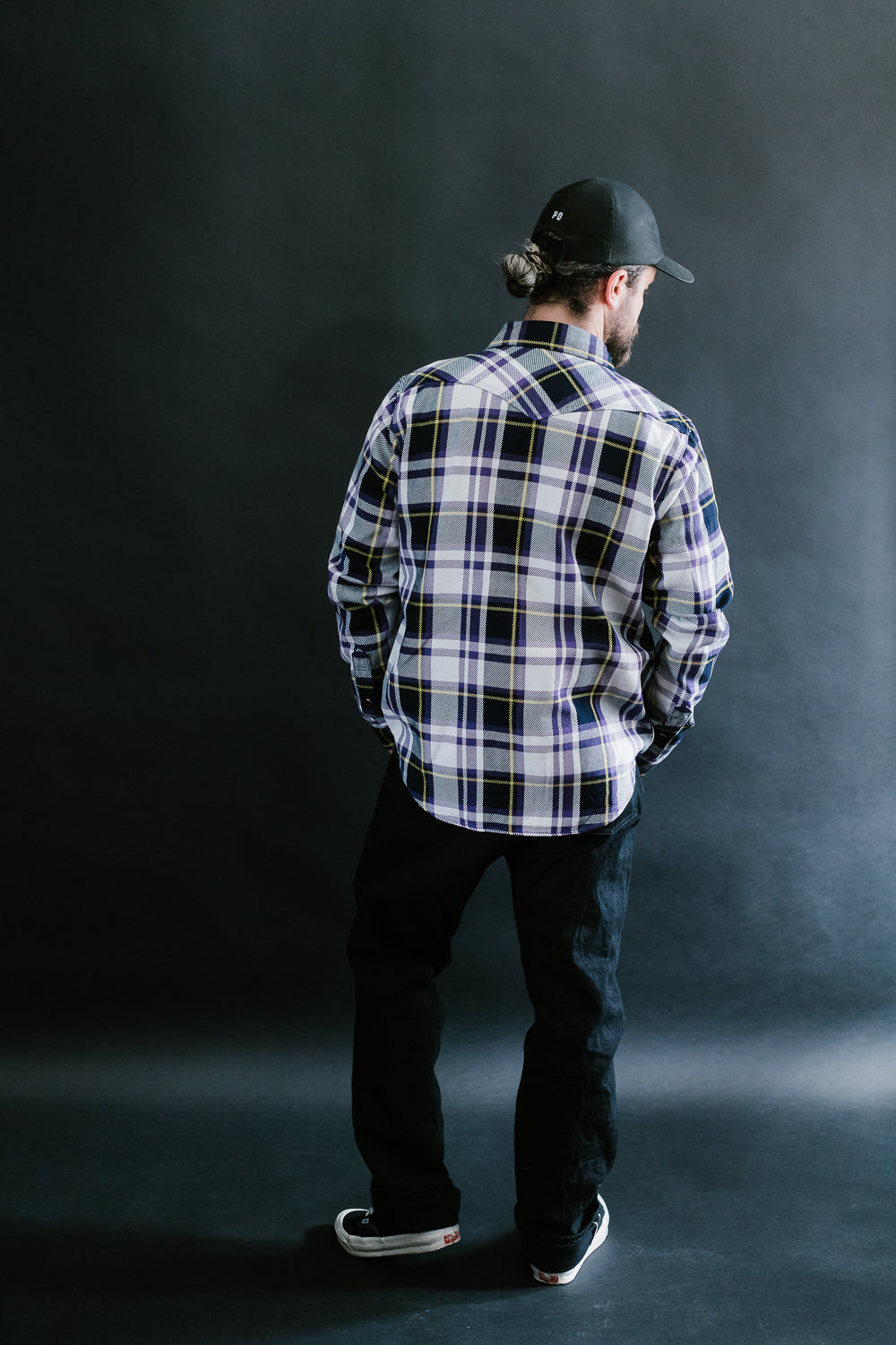 IHSH-390-PUR - 9oz Selvedge American Check Western Shirt - Purple