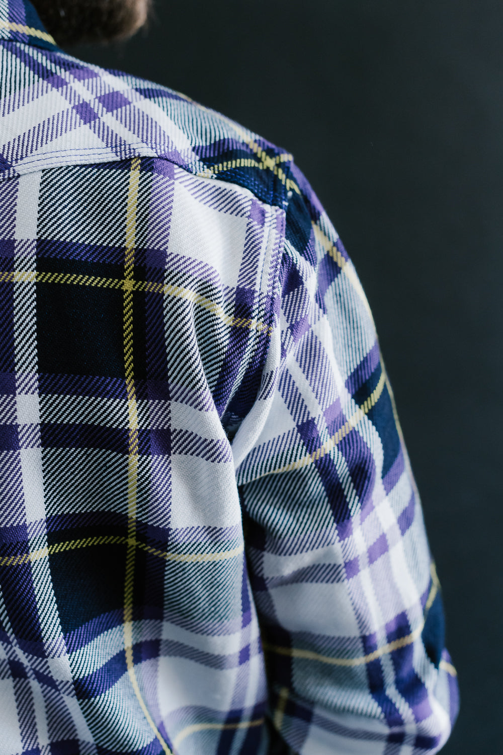 IHSH-390-PUR - 9oz Selvedge American Check Western Shirt - Purple