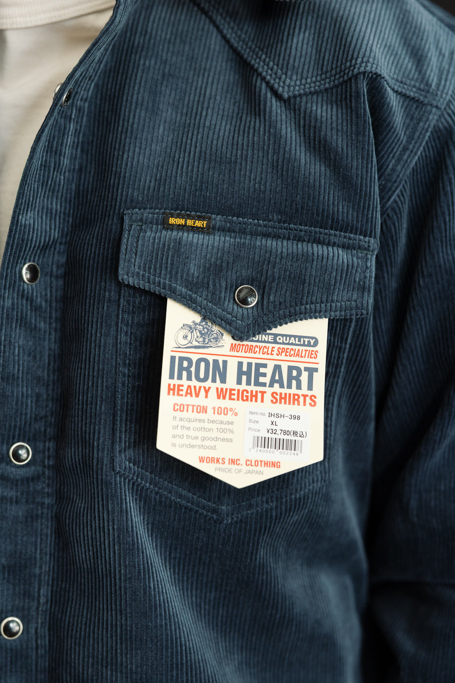IHSH-398-NAV - 11oz Corduroy Western Shirt - Navy | Dant