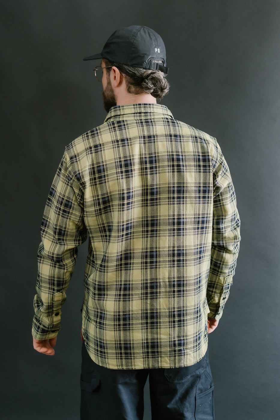 IHSH-412-YEL - 9oz Selvedge Indigo Check Flannel Work Shirt - Yellow
