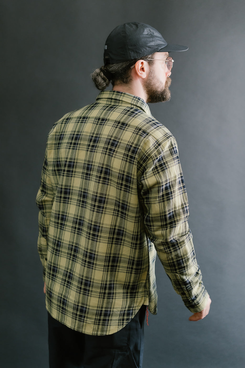 IHSH-412-YEL - 9oz Selvedge Indigo Check Flannel Work Shirt - Yellow