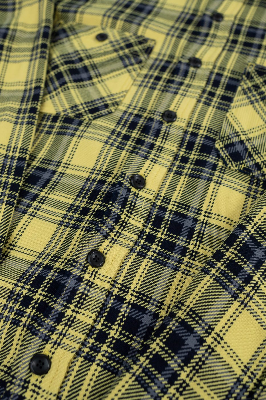 IHSH-412-YEL - 9oz Selvedge Indigo Check Flannel Work Shirt - Yellow