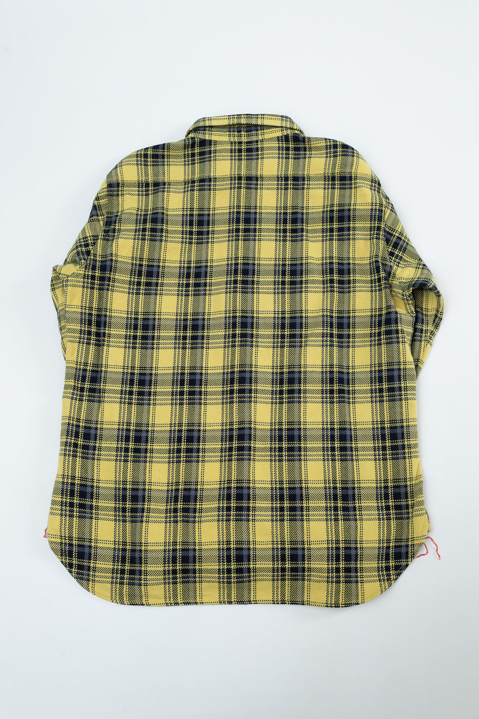 IHSH-412-YEL - 9oz Selvedge Indigo Check Flannel Work Shirt - Yellow