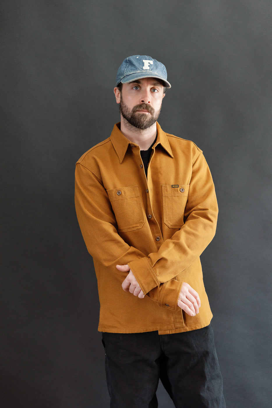 IHSH-423-CAM - 13oz Oxford Cloth Work Overshirt - Camel