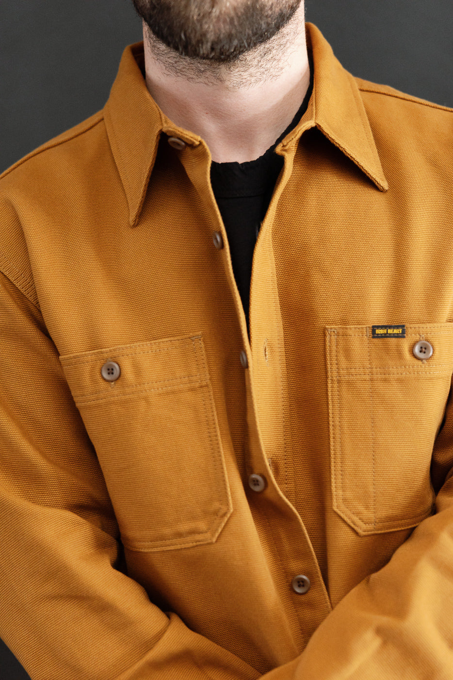 rhinestone over shirt キャメル IHSH-423-CAM - 13oz Oxford Cloth Work Overshirt - Camel | Dant