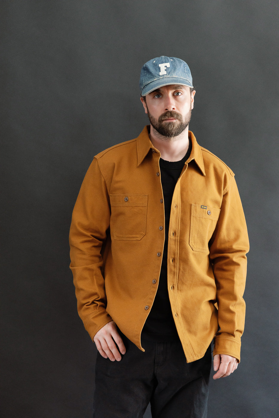 IHSH-423-CAM - 13oz Oxford Cloth Work Overshirt - Camel