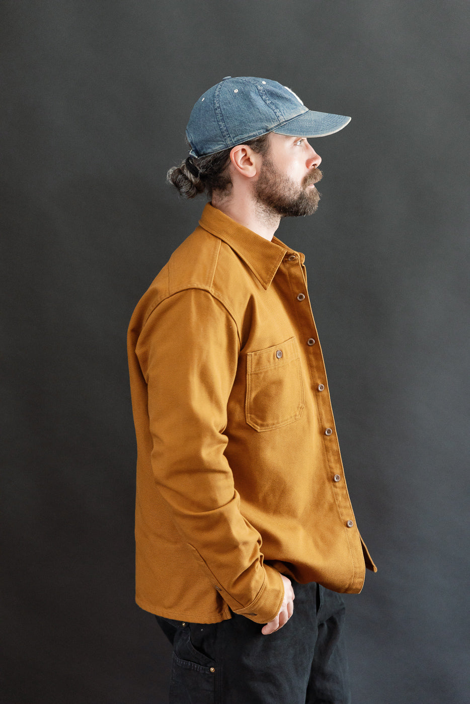 IHSH-423-CAM - 13oz Oxford Cloth Work Overshirt - Camel