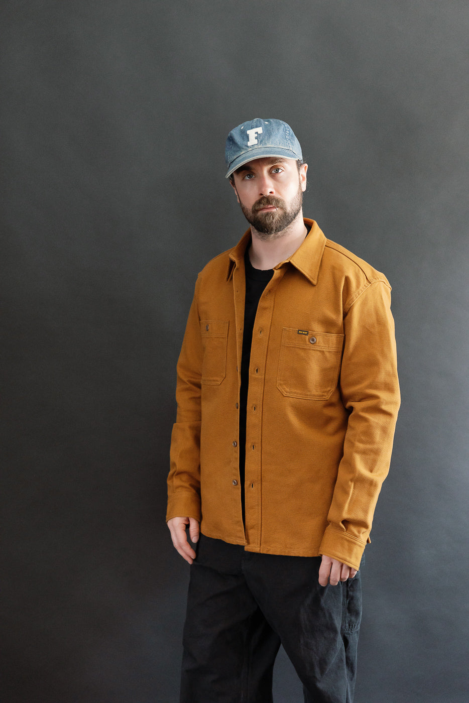 IHSH-423-CAM - 13oz Oxford Cloth Work Overshirt - Camel