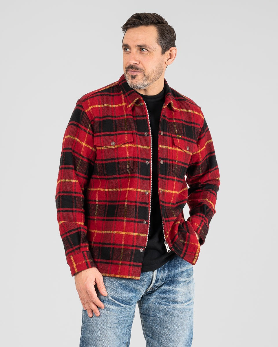 IHSH-433-RED - Heavy Flannel Rider’s Overshirt - Red