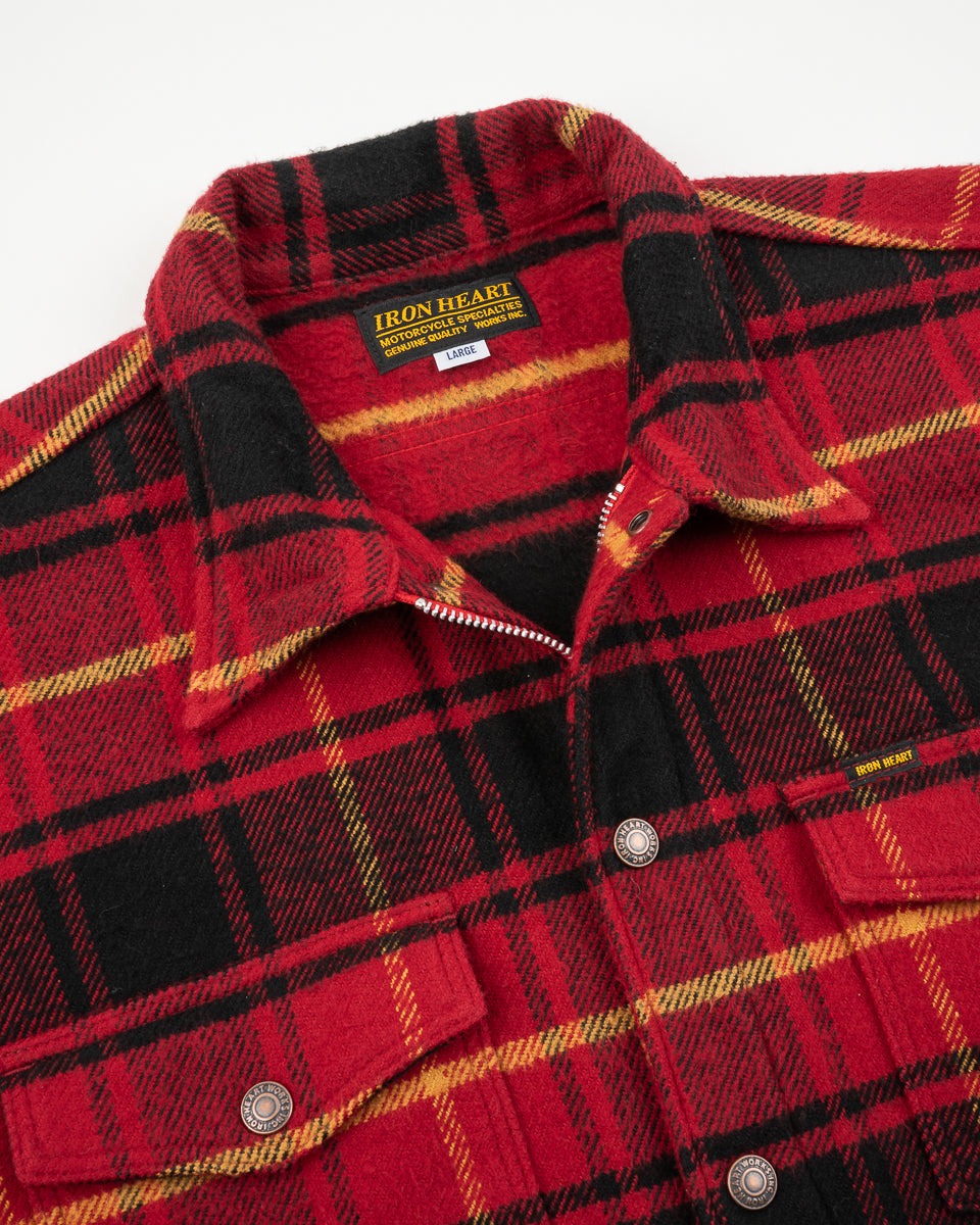 IHSH-433-RED - Heavy Flannel Rider’s Overshirt - Red