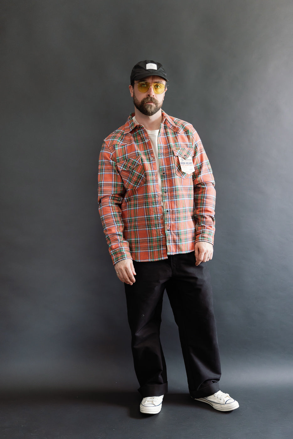 IHSH-436-RED - Ultra Heavy Flannel American Check Western Shirt - Red 