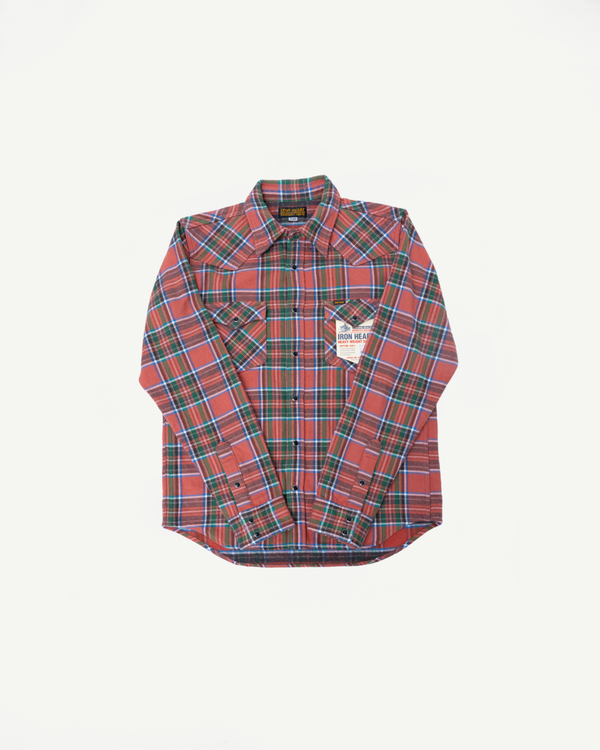 IHSH-436-RED - Ultra Heavy Flannel American Check Western Shirt